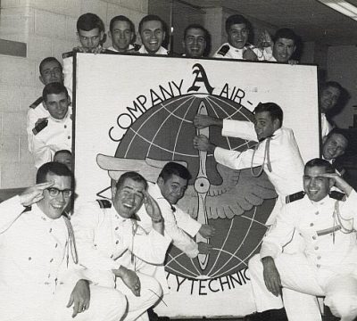 Homer and fellow seniors of Company A, Virginia Tech Corps of Cadets, 1964.