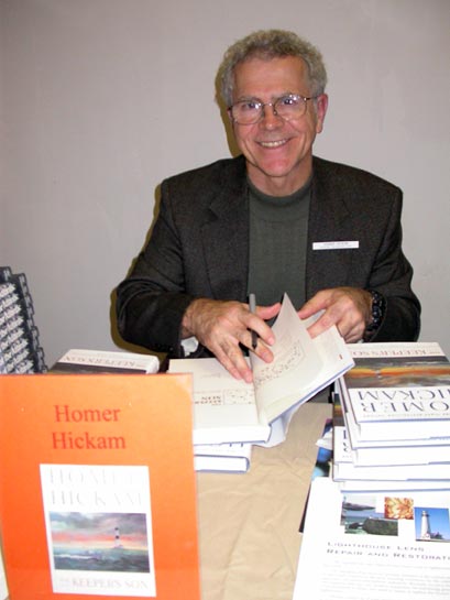 Homer signing The Keeper's Son, 2003